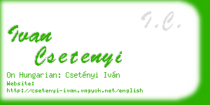 ivan csetenyi business card