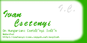 ivan csetenyi business card